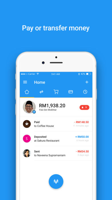 App Store You can transfer money via any online banking platform.